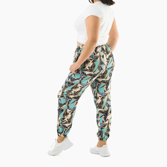 Buddha Pants Unisex Drawstring Elastic Patterned Miami Jogger Harem Pants Jaxy - Picture 1 of 10